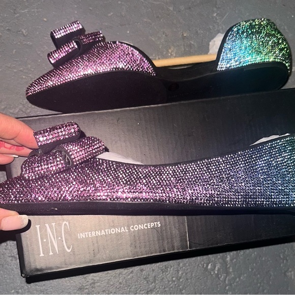 INC International Concepts Multicolor Bow Heels NWT size 9 - Picture 2 of 5